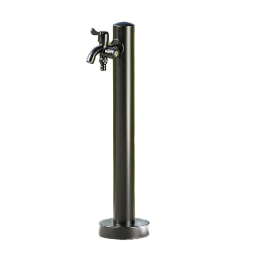 Outdoor Stainless Steel Cylindrical Garden Water Column, Antifreeze Rust Proof Hose Compatible Tap with Pre-Drilled Base for Garden Yard Patio Irrigation Car Washing Homeowners