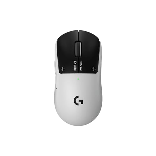 Image of Logitech G PRO X2 SUPERSTRIKE LIGHTSPEED Wireless Gaming Mouse, Ultra-Fast Performance, Ultra Lightweight (61 g), Customizable Click Haptics, USB-C charging, for PC /Mac /Laptop - White