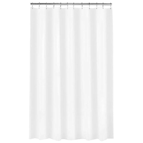 Broder MFG Fabric Shower Curtain Liner (White) | 70" Wide x 72" Long - Fits Most Showers Tubs | Hotel Quality | Metal Grommet Holes and Weighted Hem | Easy to Clean and Machine Washable