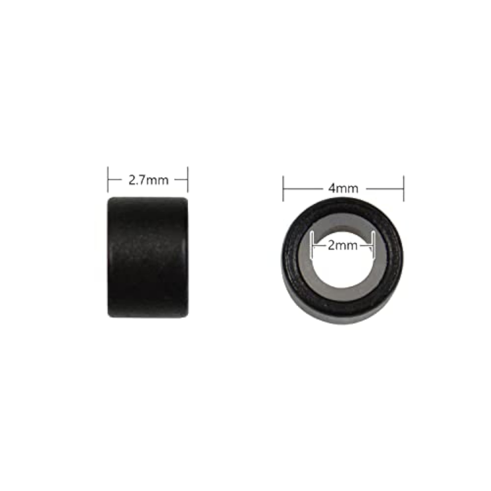 500Pcs Silicone Lined Micro Links Hair Extensions Beads, Black