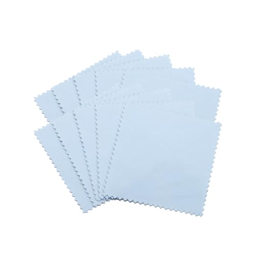 Image of Leliafleury 50Pcs Blue Cleaning Cloth 8cm*8cm Double Sided Polishing Cloths Screen Cleaning Cloth for Glass Mirror Glasses
