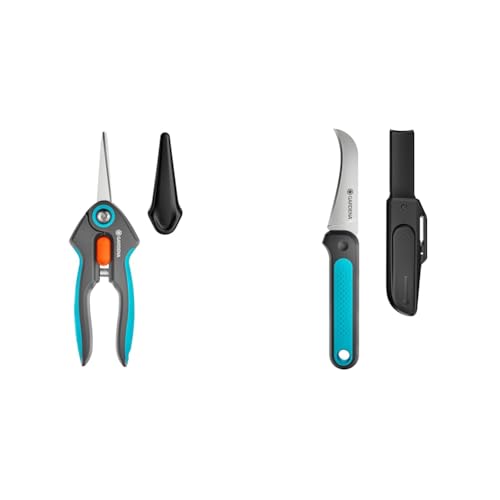 Gardena FreshCut: Ernteschere aus rostfreiem Edelstahl zum präzisen Ernten von Kräutern & Erntemesser VeggieCut: Messer aus Edelstahl zum Ernten, Putzen und Schälen von Gemüse