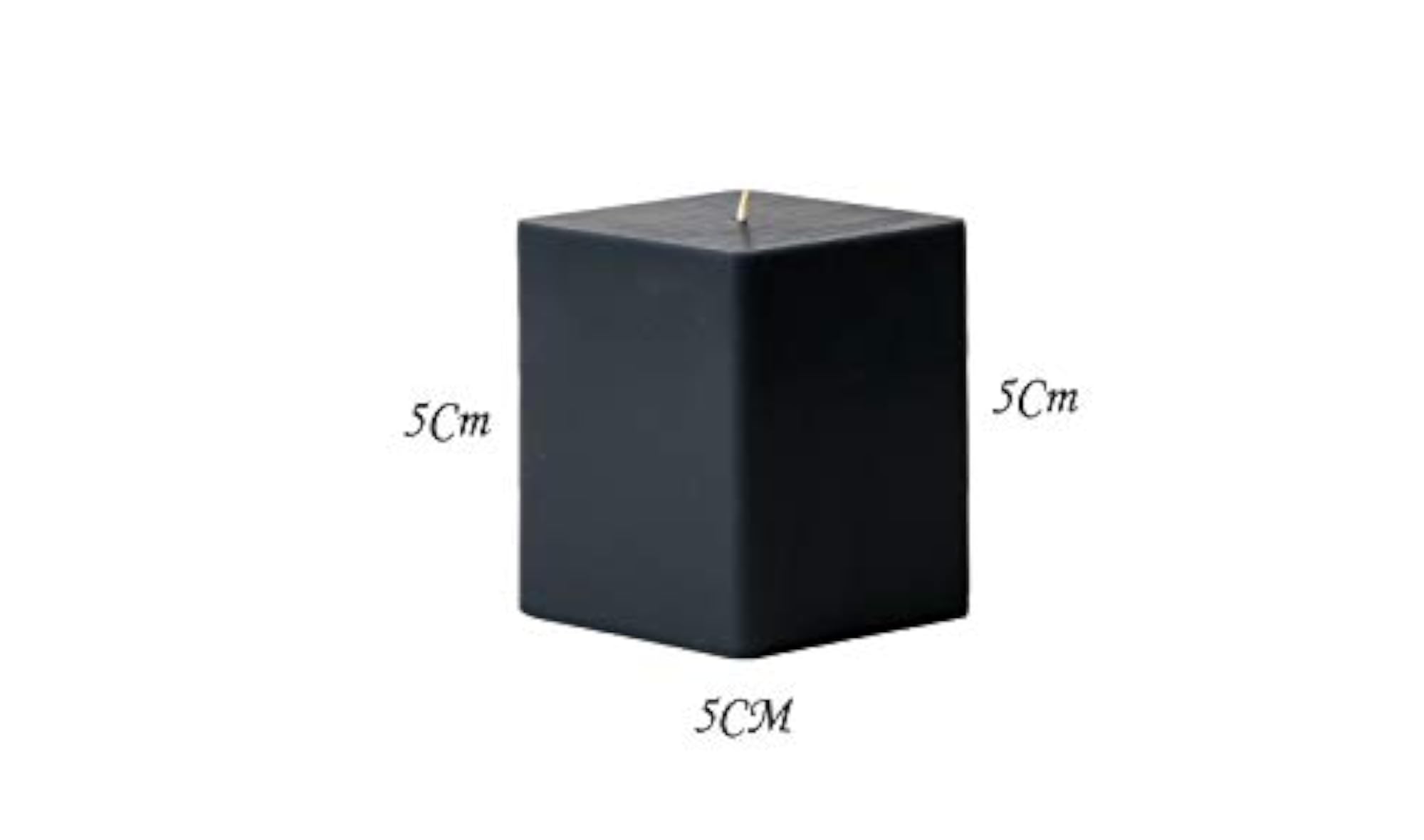 Black Square Cube Candle, 2"X2", Pack of 8, Smokeless