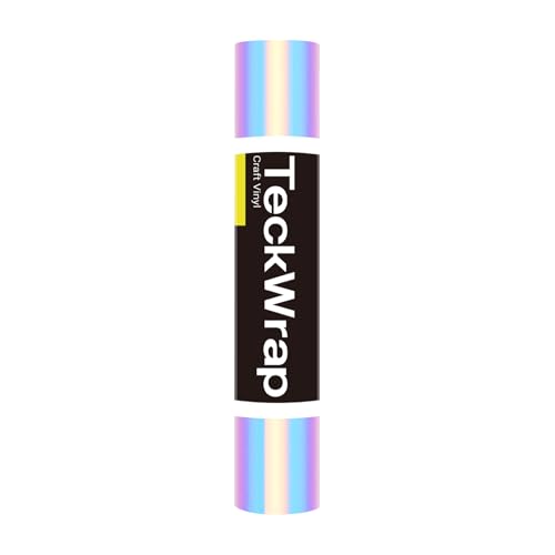 TECKWRAP Matte Permanent Vinyl, Opal White Vinyl - 12\" x 5 FT Matte Holographic Adhesive Vinyl Roll for Silhouette Cutters, Signs, Scrap-Booking, Craft Cutters (Matte Opal White)