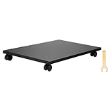 PATIKIL 12x19in PC Ständer Computer Tower Ständer Holz CPU PC Halter Unter Schreibtisch Mobiler Wagen 4 Rollen Für Fußboden Teppich Tower ATX Gehäuse Drucker Blumentopf Schwarz
