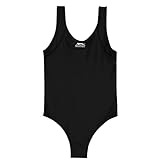 Slazenger Kinder Maedchen Basic Badeanzug Schwimmanzug Bademode Schwimmen Strand Schwarz 7-8 (SG)