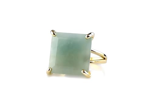Bague d'aigue-marine artisanale : haute qualité en or rempli 14k