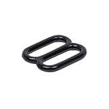 Country Brook Design - Black Powder Coated Metal Round Wide-Mouth Triglide Slides (3/4 Inch, 10 Pack)