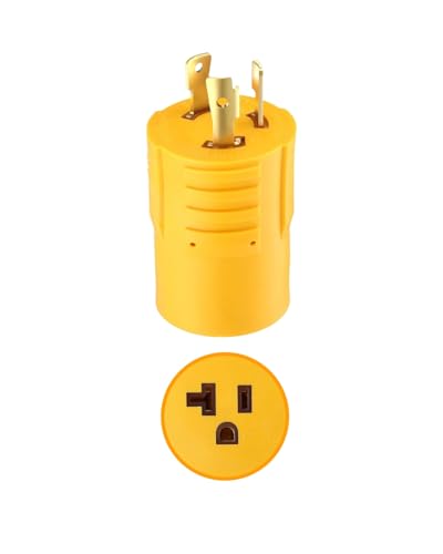 30 Amp to 110 V 15 Amp / 20 Amp RV Plug Adapter, Twist Lock Adapter 3 Prong Male Plug to 3 Prong Female, NEMA L5-30P to NEMA 5-15R 5-20R Plug Adapter, for RV EV Camper Generator