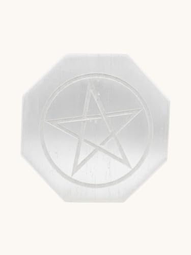 Sélénite gravée Merkaba : purifiez vos cristaux de lithothérapie