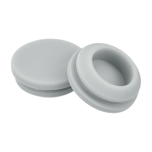 Image of MECCANIXITY 16pcs Silicone Snap in Locking Hole Plugs,16mm /0.6 Inch Mounting Diameter Narrow Groove Width 2mm Panel Seal Cover Round for Kitchen Bulkheads Waterproof Sealing Plugs Grey