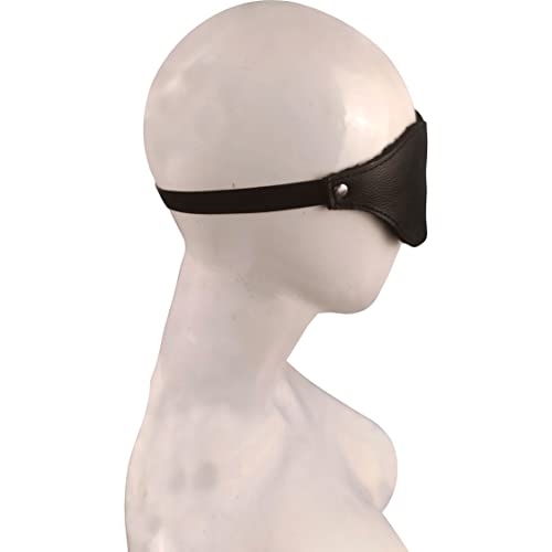 Clubcorp Handmade Genuine Cowhide Leather Glasses Shape Blindfold Eye Mask With Adjustable Strap Works With Every Snooze Position For Men And Women (Black With Fur) #TOP4