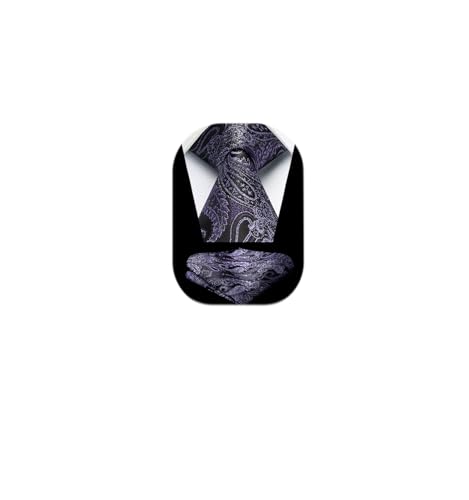 Image of HISDERN Ties for Men Paisley Floral Tie Handkerchief Classic Woven Business Formal Necktie and Pocket Square Set Wedding