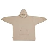 s.Oliver Lounge Hoodie Einheitsgröße - Polyesterflausch, kuschelig, warm & waschbar, Decke mit Ärmeln beige