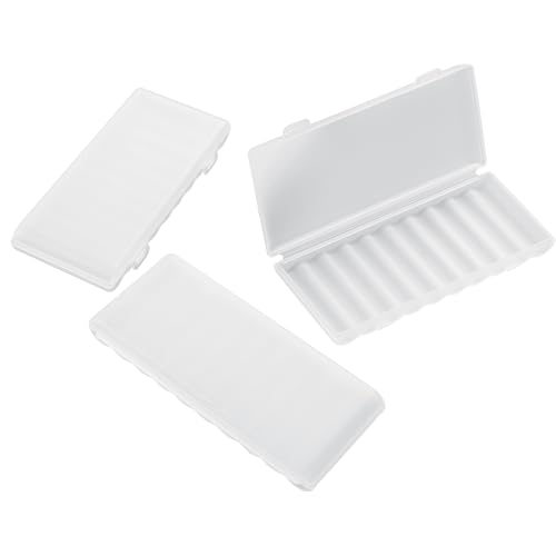 PNGKNYOCN Estuche de almacenamiento de batería AAA, estuche portátil de plástico transparente con capacidad para 10 pilas AAA para viajes y uso doméstico (paquete de 3)