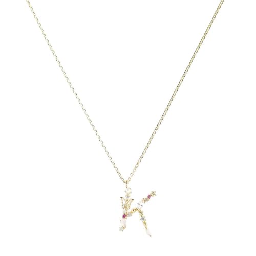 Collier initial en argent sterling pendentif lettre alphabet chaîne ajustable