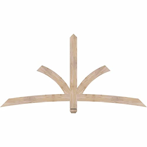Ekena Millwork 72"W x 36"H x 1 1/2"D x 3 1/2"F, 12/12 Pitch, Davenport Smooth Timber Gable Bracket, Douglas Fir