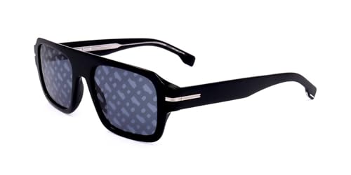 Image of Boss BOSS 1595 /S Black /Grey Top Linear 53 /19 /145 men Sunglasses