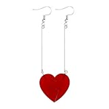 JJBA Heart Drop Dangle Earring Anime Rohan Kishibe Cosplay Earrings for Woman Red Clip On Polnareff Earrings for Teen Girls