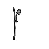 Colonna Doccia da Bagno Nera Opaca Colonna Scorrevole Mobile Regolabile montata a Parete con Supporto per Staffa Set Manuale (Colore : SB0016BK-86)