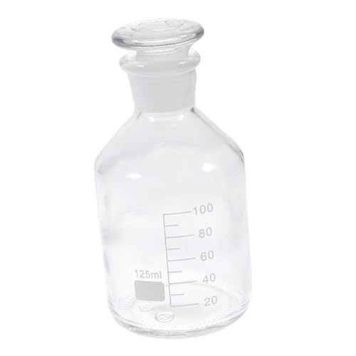 Cabilock 1Pc Wide Mouthed Borosilicate Glass Bottle Chemistry Sample Storage Heat Resistant High Light Transmittance for Laboratory Use Identification