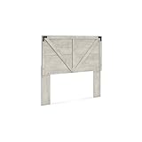 Signature Design by Ashley Shawburn Farmhouse Crossbuck Panel Headboard, Queen, Light Gray