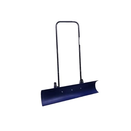 The Snowcaster 36 Inch Wheeled Snow Pusher & Barn Shovel 30SNC | Bi-Directional, Durable 36”X10.5” Polypropylene Blade | Snow Removal - Driveway, Sidewalks | Commercial & Residential - Blue