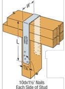 Simpson Strong Tie SP4 Stud Plate Ties Galvanized (Pack of 50)