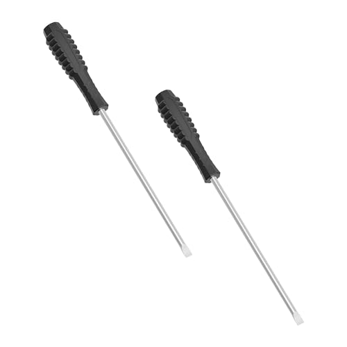 FOCMKEAS 2 Pcs Mini Slotted Screwdriver, 5mm Flat Head, 145mm, Black