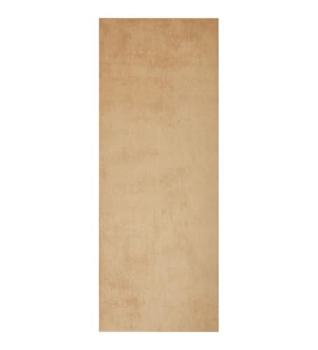Image of Obsessions Polyester Bedside Runner with Solid Pattern Felt Backing, Ideal for Bedroom & Living Room 60x150cm, Beige