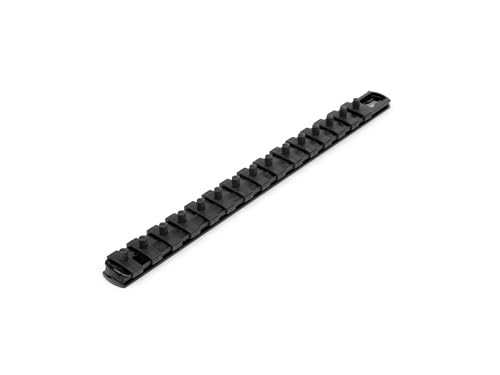 Image of TEKTON 1 /4 Inch Drive x 13 Inch Socket Rail, 15 Clips (Black) | OSR02215 | Made in USA