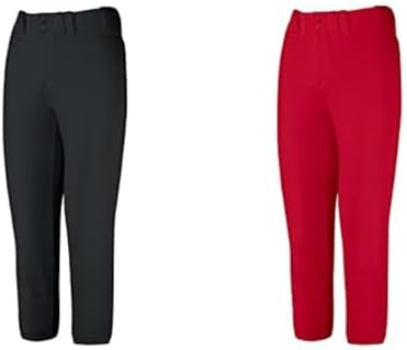 Mizuno Womens Select Low Rise Belted Pant S Black, Black, Small US Adult Women's Belted Low Rise Fastpitch Softball Pant, Red, Small