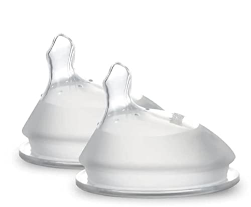 Haakaa Generation 3. Silicone Baby Bottle Nipples, Orthodontic, Anti-Colic, Wide Neck, 100% Medical Grade Silicone, Fit All Haakaa Baby Bottles, 2 PK (Size L (2-Pieces))