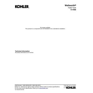image for KOHLER K-4468-0 Wellworth Toilet Tank with Left-Hand Trip Lever, Toile