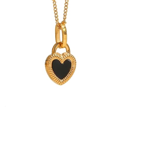Collier cœur acier inoxydable doré double face, un bijou raffiné au design intemporel