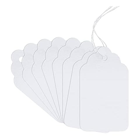 ZUFECY 200Pcs White Paper Tags Cover