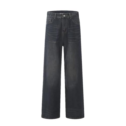 Men's Denim Trousers Solid Color Washing Straight Bottom Wide Leg Loose Jeans