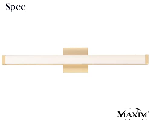 Image of Maxim Lighting Spec Vanity 30 inch 1-Light Bath Vanity Light | Gold Aluminum Finish | White Pmma Acrylic Shade | Contemporary Indoor Light Fixture | Ideal for Bathrooms & Powder Rooms | 52004GLD
