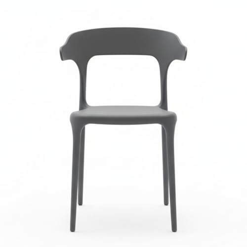 Image of Adhunika Furnitures Grey Cafe Chairs Set of 4 | 3 Year Warranty | 120KG Capacity | Full PP Plastic Stackable Chair | Indoor Outdoor Dining Balcony Garden Restaurant Chair | (Grey, Set of 4)