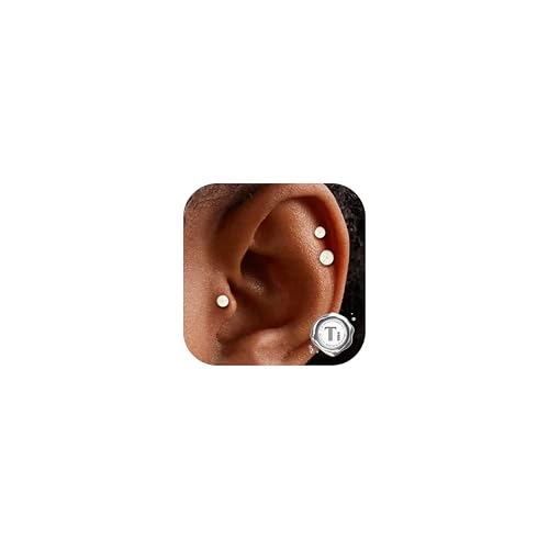 Adramata 3 Stück 16G Helix Piercing | G23 Titan Labret | Innengewinde Tragus/Conch Ohrringe | Hypoallergen Lippenpiercing | Knorpel Conch Ohrringe Piercing Ohr 6/8/10MM | 3x Einzelne Stecker