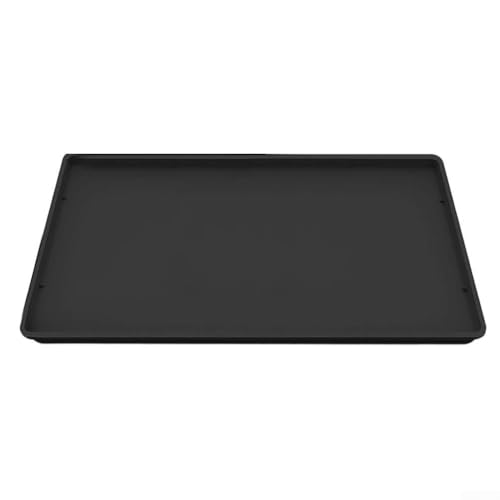 Alfombrilla de silicona para cafetera, 40 x 50 cm, antideslizante, con bordes altos, para máquinas de café espresso, alfombrilla de protección de encimera resistente al calor, café (negro)