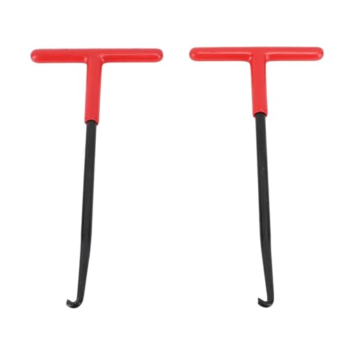 Image of Buachois 2 Pieces Exhaust Spring Puller Tool, Motorcycle T Handle Pipe Spring Puller Installer Hooks Removal Tool with Rubber Coating for Motorcycle Vehicle Springs Removal, Installation, Adjustment