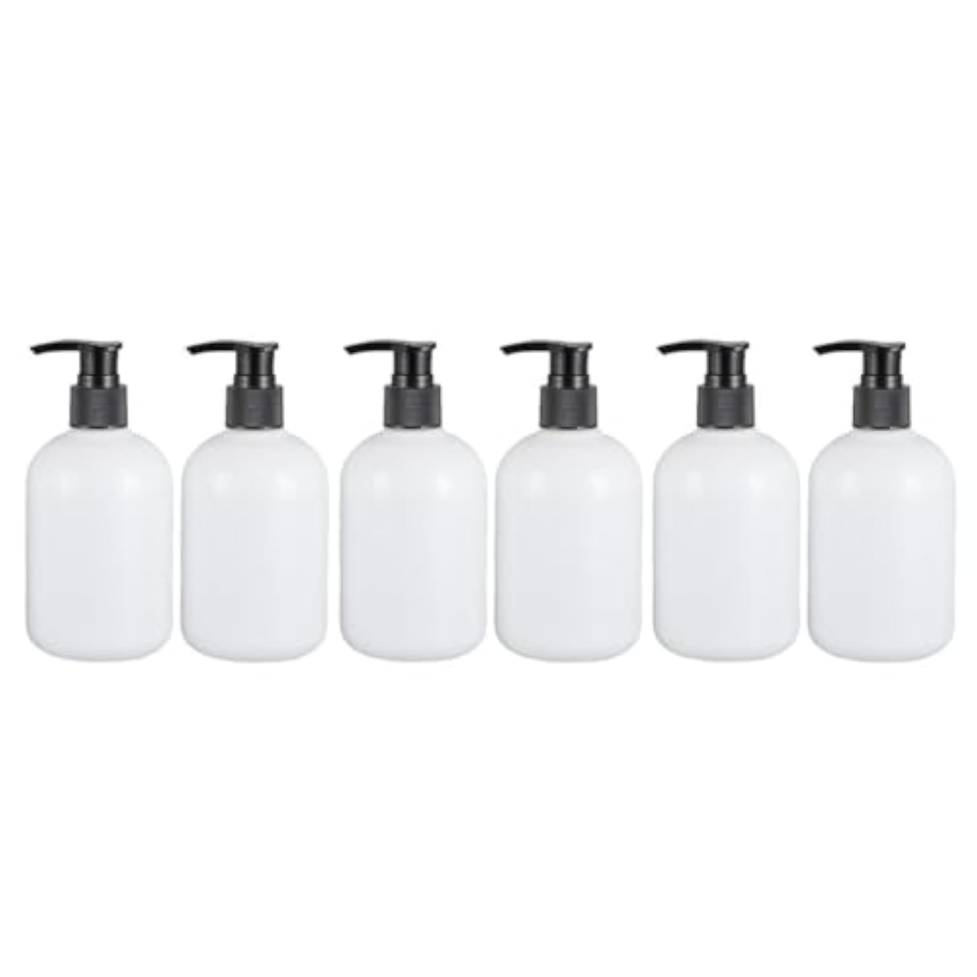 6pcs 350ml Empty Shampoo Conditioner Pump Bottle Dispenser Containers Black Pump