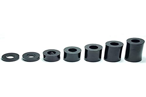 10x ENTRETOISE PLASTIQUE M6 NOIRE EPAISSEUR 2 A 30MM ID 6mm OD 10mm POUR VIS TUBE RONDELLE (Epaisseur L=30mm)