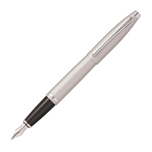 Image of Cross Calais Satin Chrome Fountain Pen with Medium Stainless Steel Nib (AT0116S-16MS)