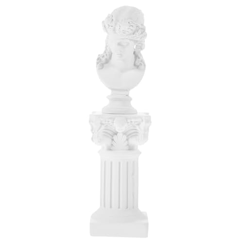 OHPHCALL Estatua de Columna Romana de Resina 6 Cm, Conjunto de 2 Piezas Busto de Ariadna, Escultura Decorativa para Escritorio y Hogar, Adorno Artesanal para Decoración de Oficina