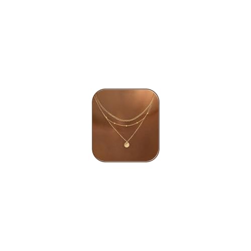 Ewrkbr Layered Necklaces for Women,Dainty Gold Necklace Stack 14k Gold Plated Layering Chain Choker Necklace Set Simple Statement Gold Necklaces for Women Trendy Waterproof Jewelry by Ewrkbrㅤ - Used condition - US$11.90