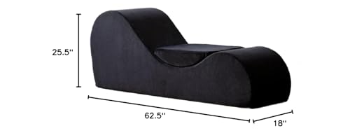 Yoga Chaise Lounge Chair for Stretching, Relaxation, and Exercise – Ergonomic Design with High-Density Foam Core, Removable Machine-Washable Cover for Eco-Friendly Use (Black)
