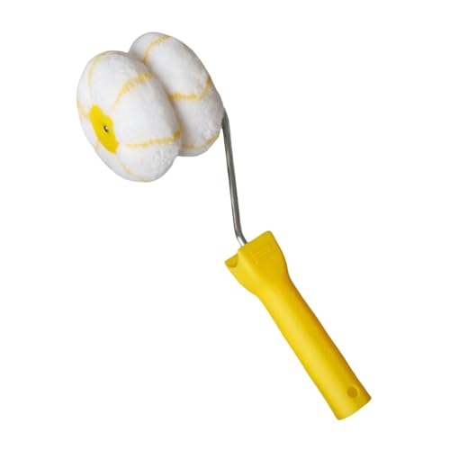 Sharplace Rouleau à peinture pour bordures d'angle, pinceau pour peinture murale, pinceau pour cloisons sèches pour intérieur, peintures à l'huile, projet de, 2 Têtes Manche Court