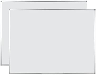 BoardsPlus Economy Lavagna Bianca Magnetica, Lavagna Cancellabile A Secco Con Cornice Grigio